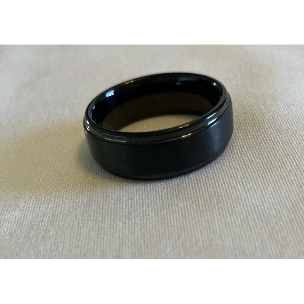 Unbranded Ring Unisex Size 10 Black Like New Engraved I Love You Stainless Steel